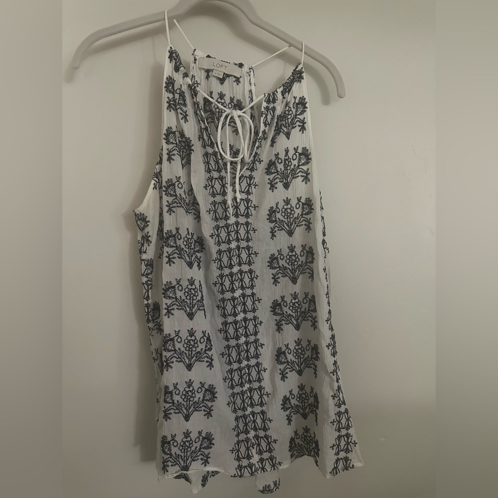 LOFT  Tie Front Sleeveless Tank Top